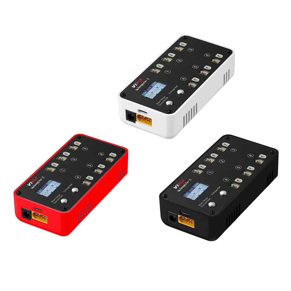 VIFLY WhoopStor 3 V3 6-портовое 1S LIPO Зарядное устройство для аккумулятора с функцией хранения Цветной ЖК-дисплей для RC FPV BT2.0 PH2.0 thumbnail 5