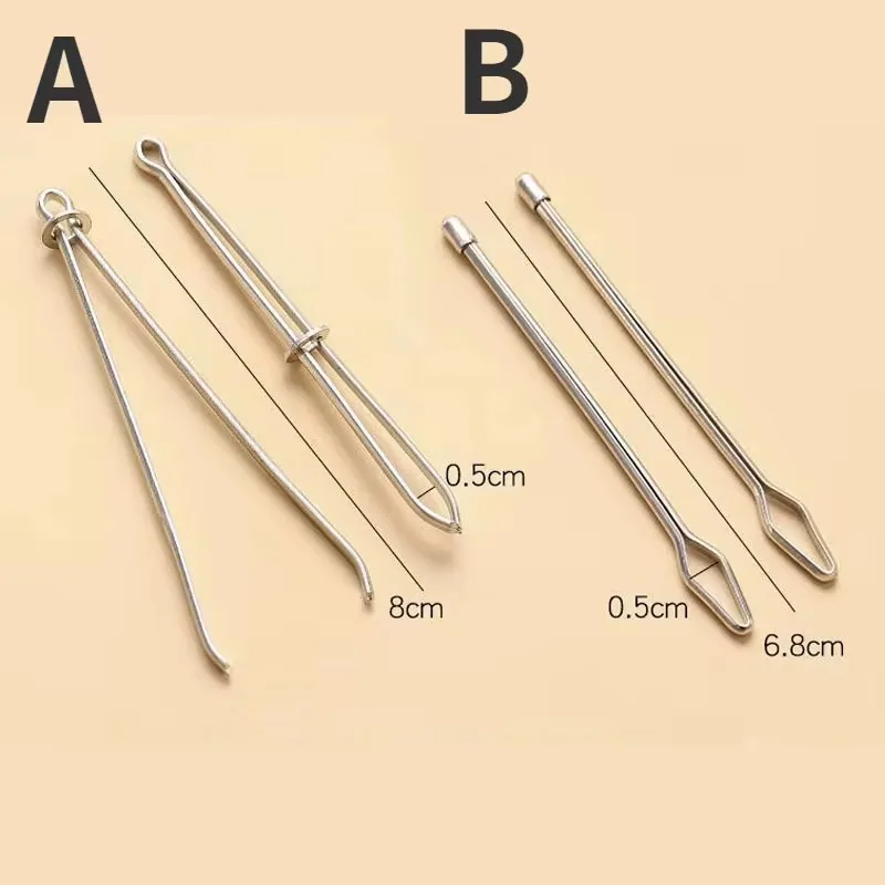 Stainless Steel sewing clips garment clips clothes clips Garment Clips Sewing DIY Tools Elastic Band Tape Punch Cross Stitch Threader Wear Rope Elastic Clamp 2Pcs