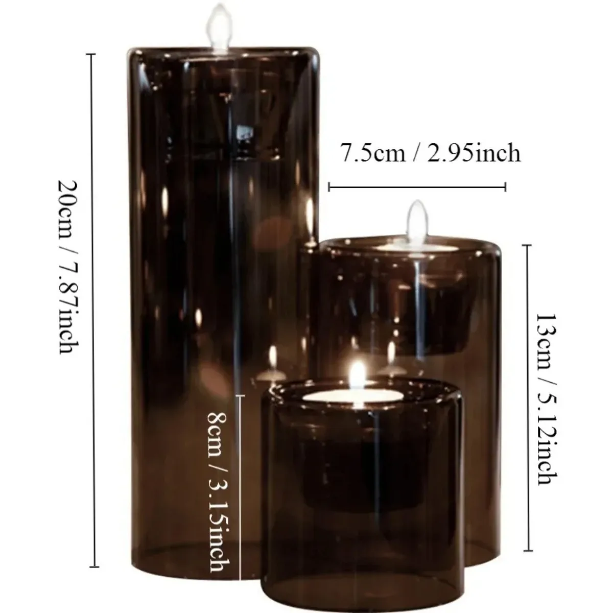 Nordic Vintage Candle Holder Black Transparent Candle Holder Glass Set Modern Wedding Decorations Candlestick Moroccan Decor - Image 5