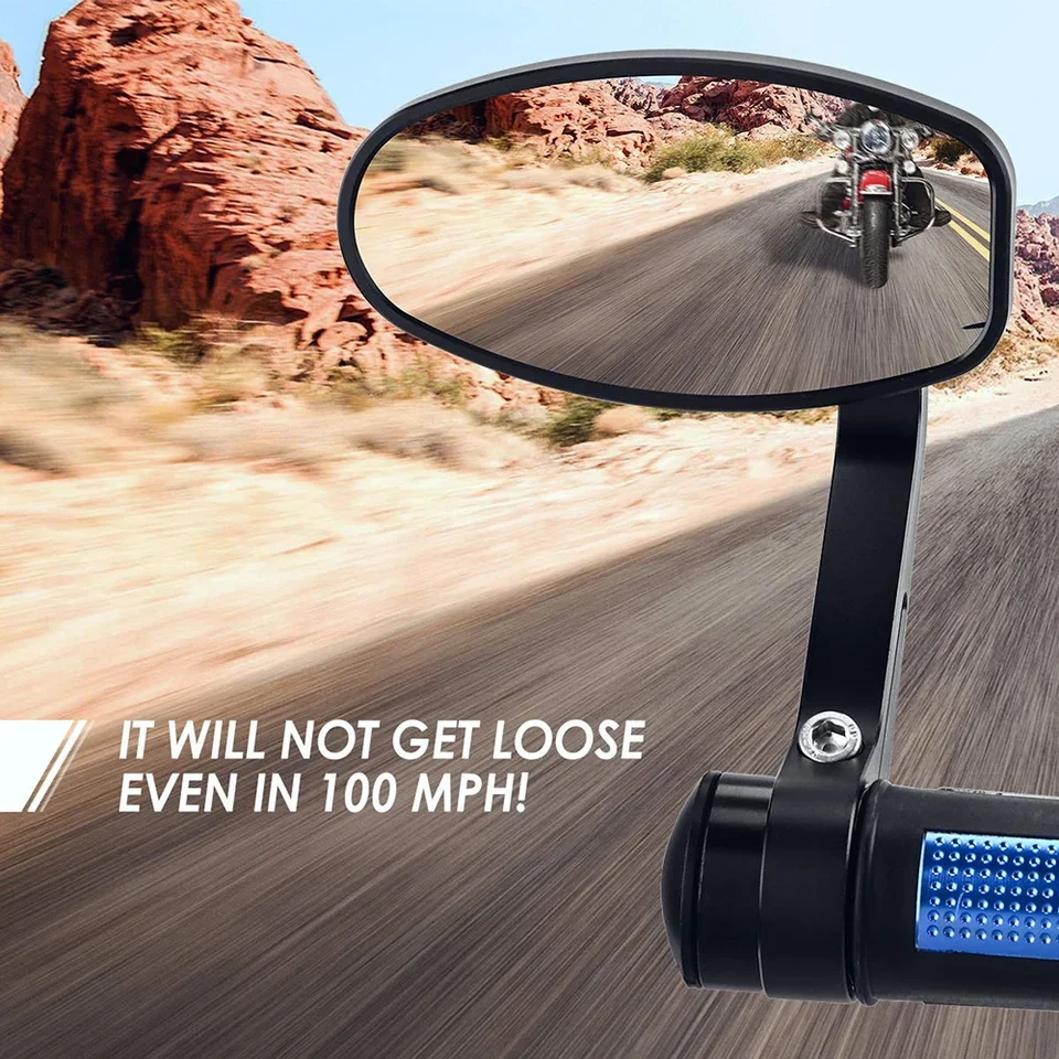 Specchietti Retrovisori Moto Pieghevoli - 7/8" 22 Mm, Compatibili Yamaha, Suzuki, Kawasaki - Foto 7