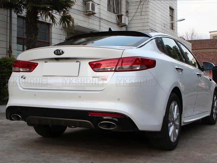 Per Kia K5 Optima 2011-2019 Spoiler nero con luce freno Spoiler sul tetto posteriore tronco Boot Wing Lip Roof Tail Spoiler Car Styling - immagine 3