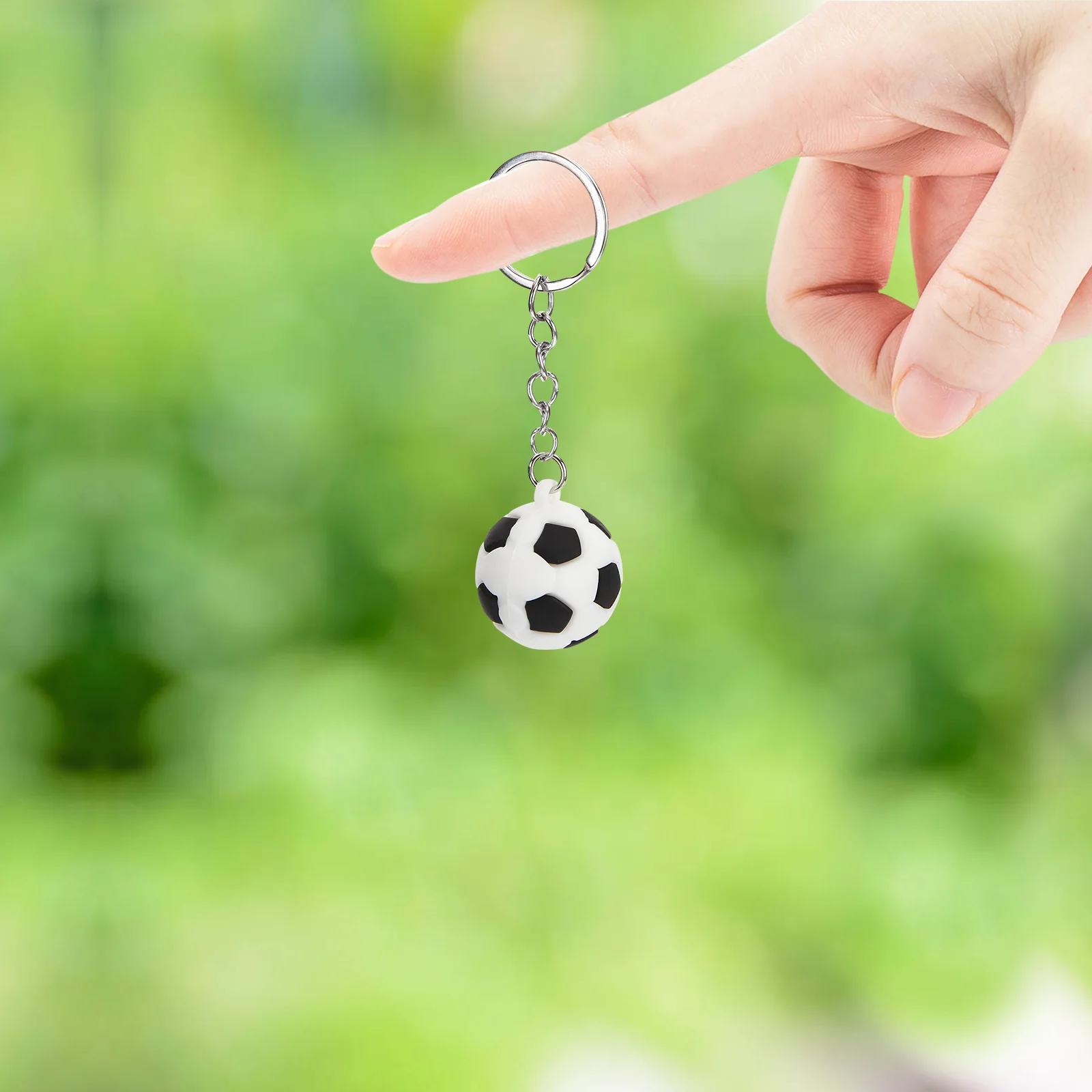 12 Pcs Football Keychain Soft Rubber Zinc Alloy Keyring Bag Pendant Charm Keychain Decor Team Sports Souvenirs Birthday Gift
