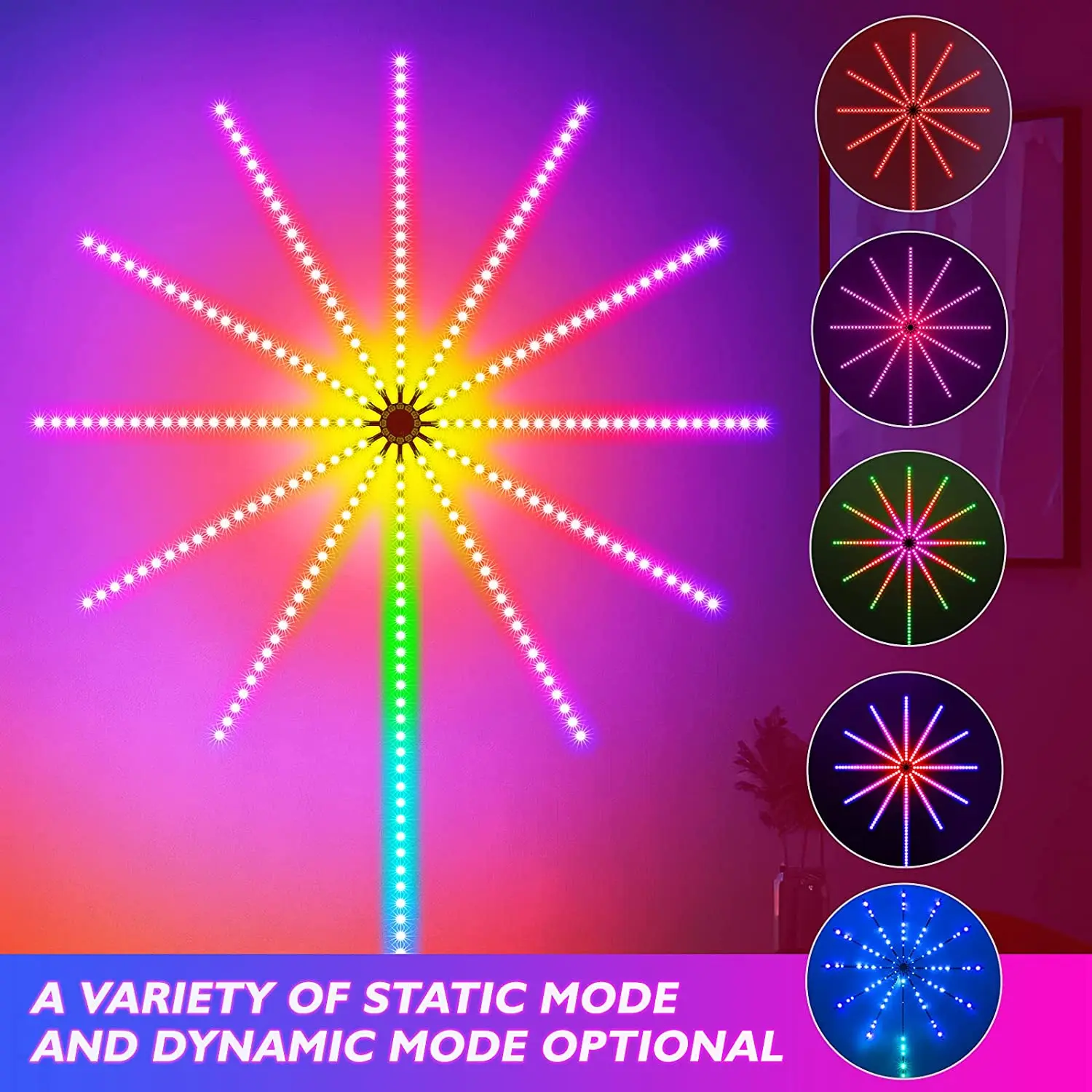 

RGBIC Firework LED Strip Lights Bluetooth APP Control Music Sound Sync DC 5V USB Lamp for Party Wall Decor Dream Color Christmas