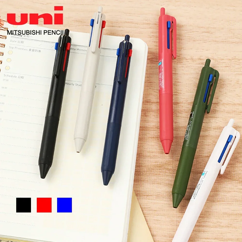 일본 UNI 다기능 볼펜, 블랙, 레드, 블루 잉크, 오일 펜, 제트스트림 SXE3-507, 학교 사무용품, 3 in 1, 0.5mm, 0.7mm