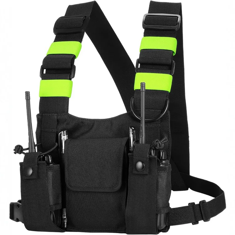 Tactical Chest Rig Bag for Men - Ham Radio Hip Hop Front Pack with Holster Vest and Utility Pouch