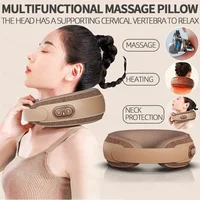 U-shaped Pillow USB Rechargeable Massager Heated Shiatsu Massage Neck Stretcher Cervical Traction Relaxation Orthopedic 1