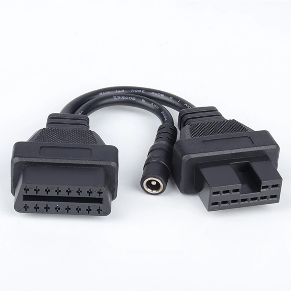 르노 12 핀 OBDII OBD 2 커넥터 어댑터, 진단 익스텐션 케이블, 르노 12 핀, 16 핀, 10 개/몫, 최고의 가격