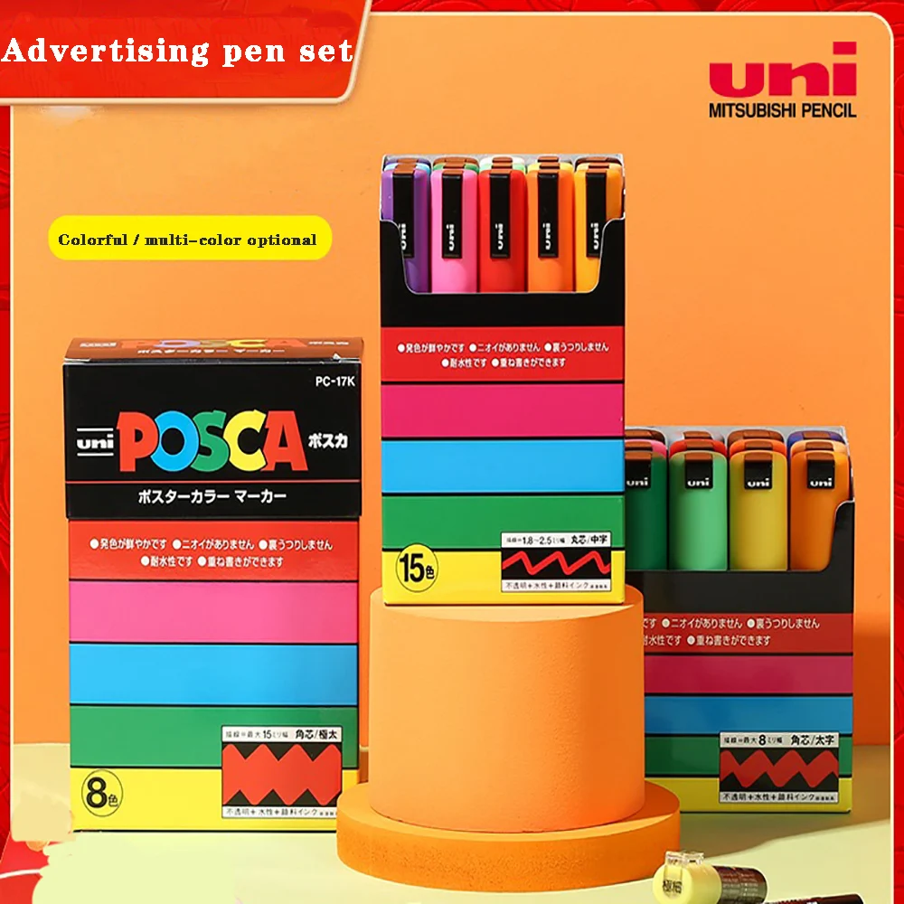 Uni Posca Marker Kit Disegno A Fumetti Disegnato A Mano Pop E Poster Penna Pubblicitaria A Base D'Acqua Per Poster Pc-1M, Pc-3M, Pc-5