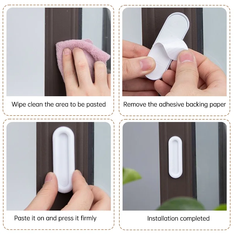 Sliding Door Handles Window Knobs Self Adhesive Door Handle Drawer Handles Furniture Hardware Handle Embedded Buckle