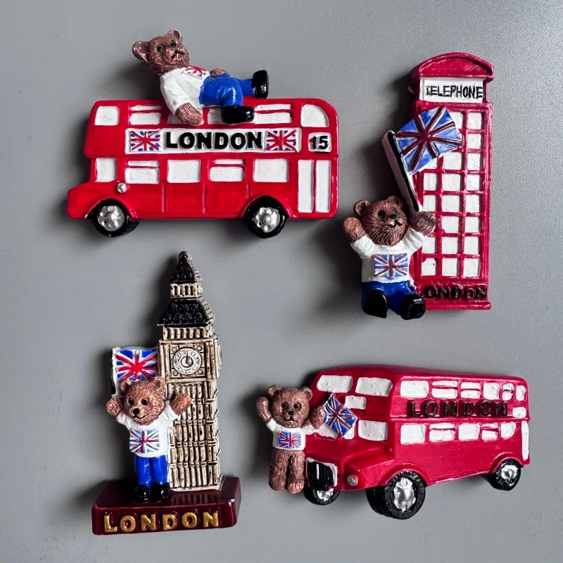 Calamita Frigorifero Londra Bus Rosso 3D In Resina - Souvenir Artigianale UK, Regalo Viaggio, Collezione Città