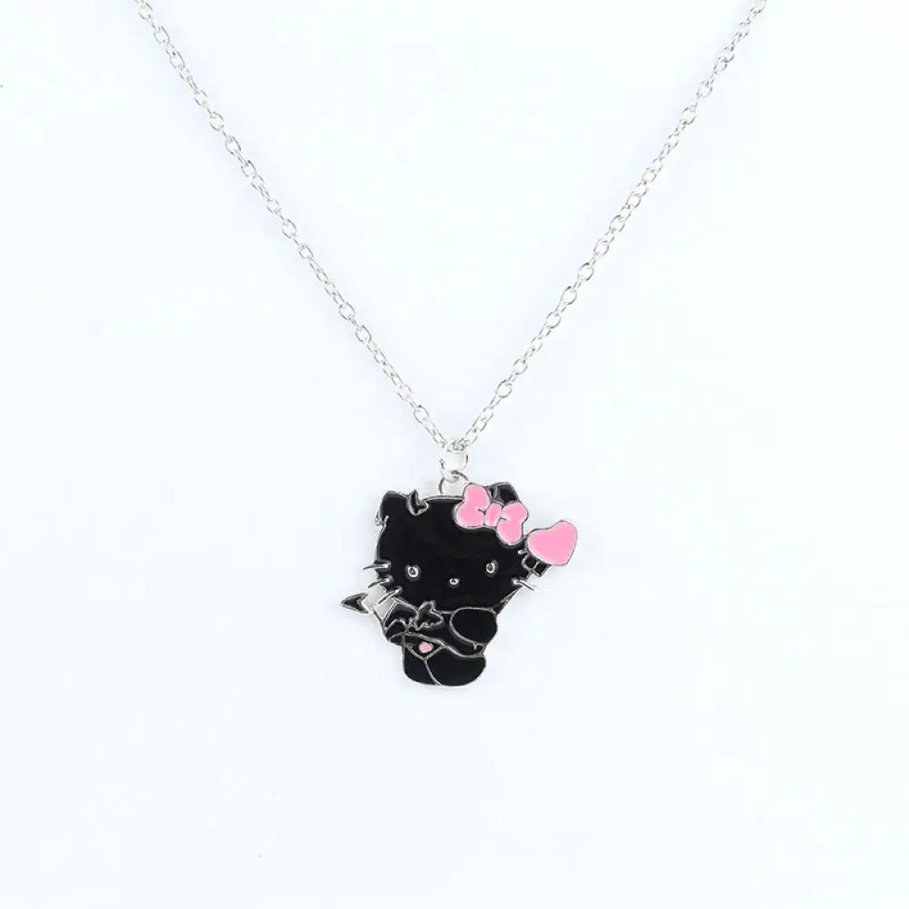 Collier Kuromi personnages Sanrio collier C | Kawaii anime bijoux mignons