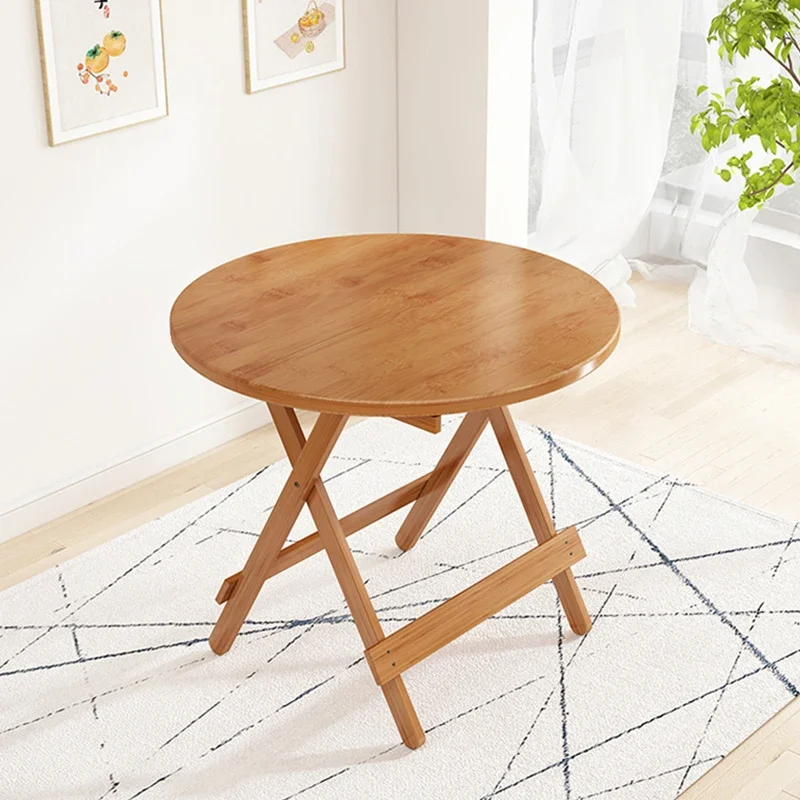 Bamboo Dining Tables Home Furniture Small Apartment Dining Table Outdoor Portable Folding Tables Creative Round Coffee Table P