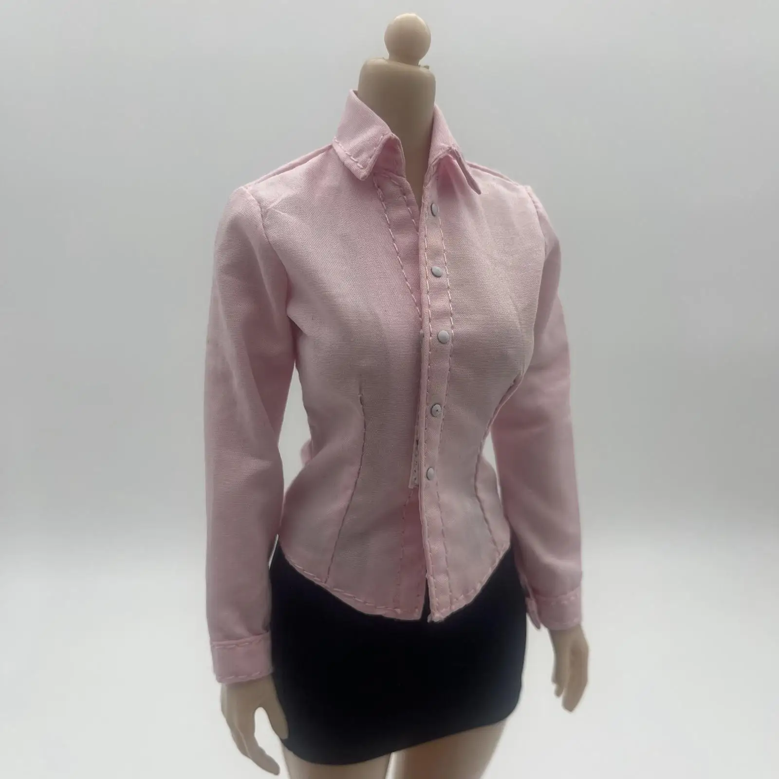 1/6 Girl Pink Long Sleeve Shirts for 12`` Action Figure Body Accessories