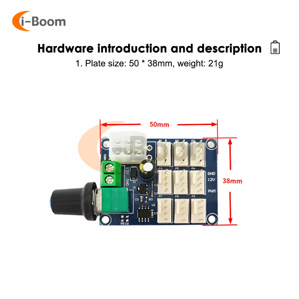 Multi-Channel Fan Motor Speed Controller PWM Speed Governor 12V 2A for PC Computer chassis fan