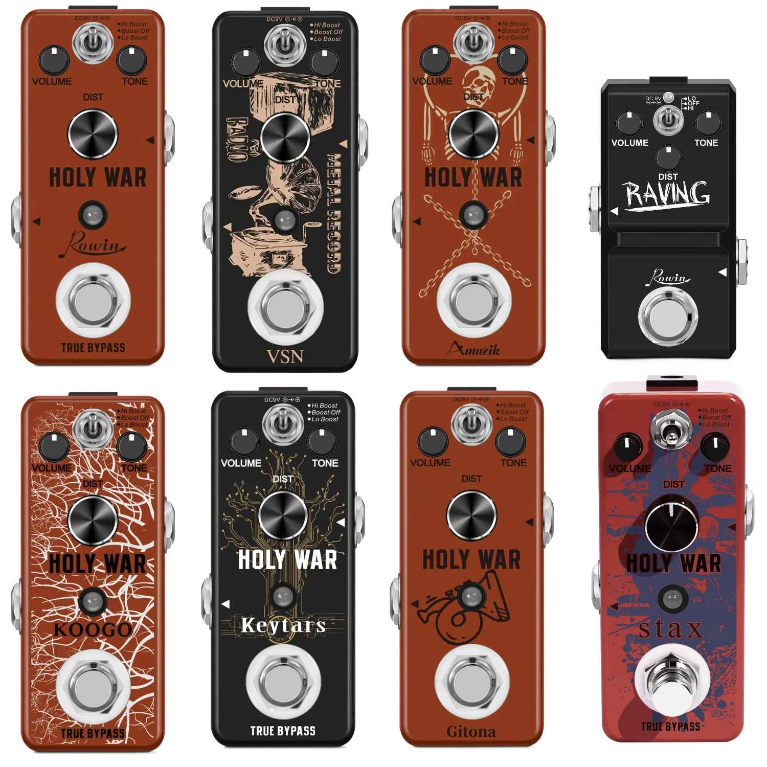 邦楽 RE DISTORTION Rowin VSN Keytars Guitar Effect Pedal Holy War Heavy Metal