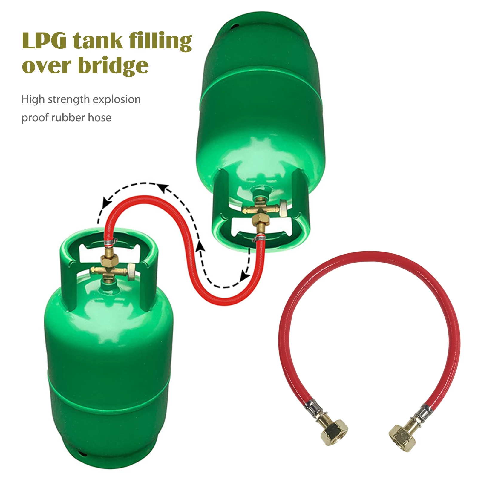 Liquefied Gas Cylinder Inflation Joint Eastern European LPG Refilling Bridge Joint Rubber Hose Durable Outdoor Stove Accessories