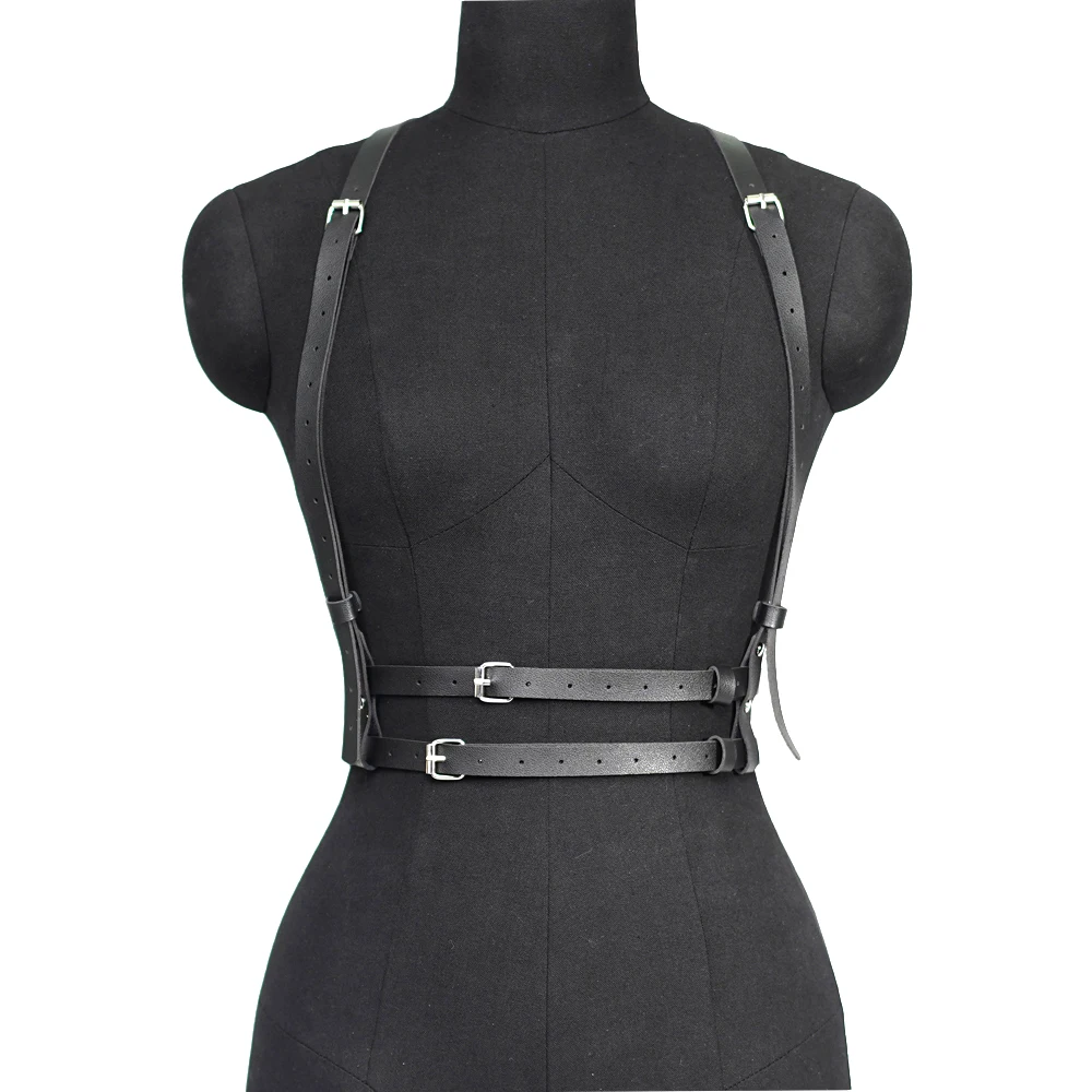 Fashion Harness belt Harness Corset Leather Lingerie Bondage Lingerie Body Harness Gothic Suspenders for Women Fetish_voghion.com