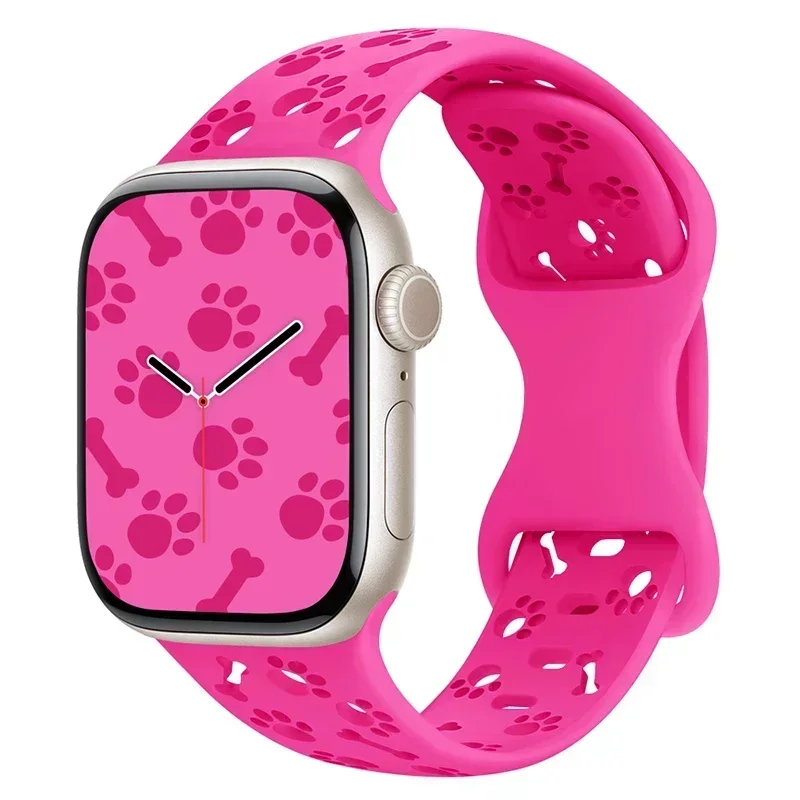 ตัวเลือกสินค้า สายรัดข้อมือซิลิโคนลายอุ้งเท้าสุนัขสำหรับ Apple Watch