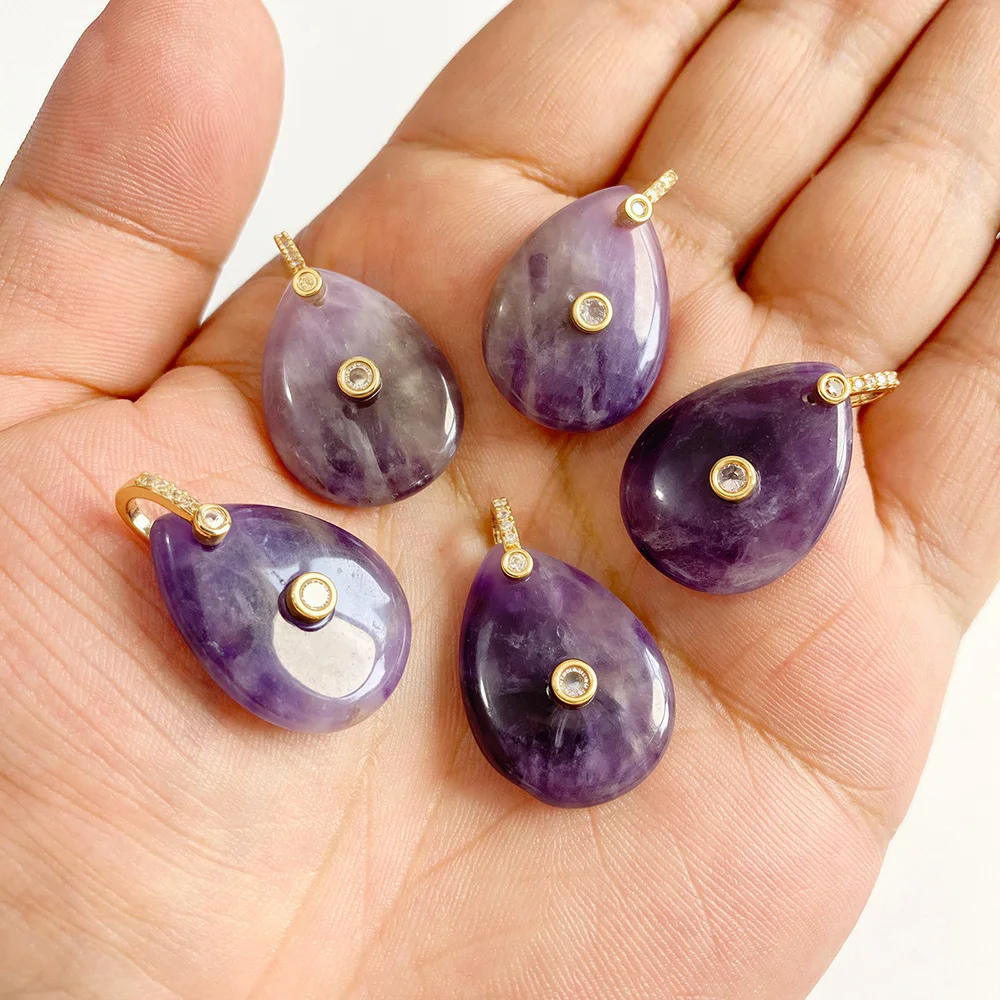 2PCS Healing Waterdrop Stein Anhänger Natürliche Aventurin Kristall Oval Anhänger Für Die Herstellung Von Halskette Schmuck DIY Ohrringe 18x30mm – Detail 7