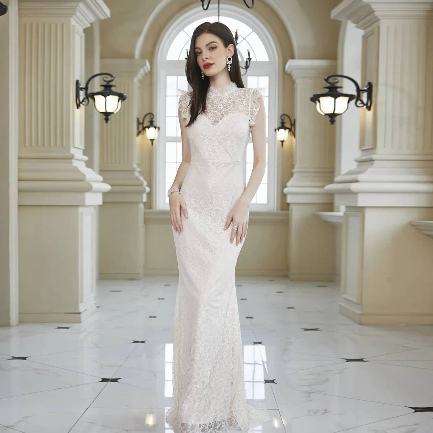 2023 Elegant Lace Wedding Illusion Bodice Vestido De Noiva Sleeveless Slit Backless Slim Bridal Gowns