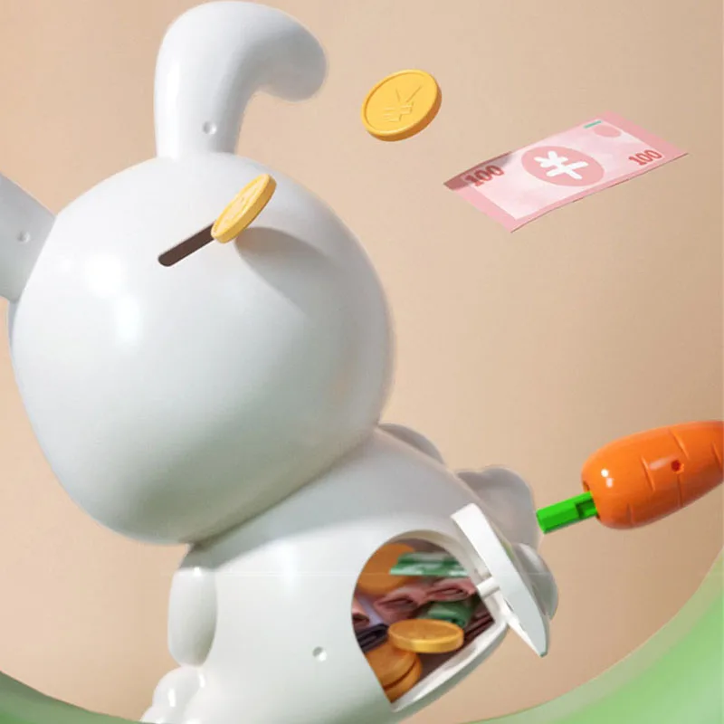 Bunny Piggy Bank Figurine Money Saving Box Home Desktop Gift money saving box piggy bank coin deposit box