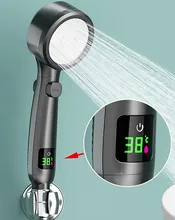 

Digital LED Display Shower Head Water Saving Headshower for Baby Adult Bathroom 4Mode Adjustable Spray Hand-held Shower Heads