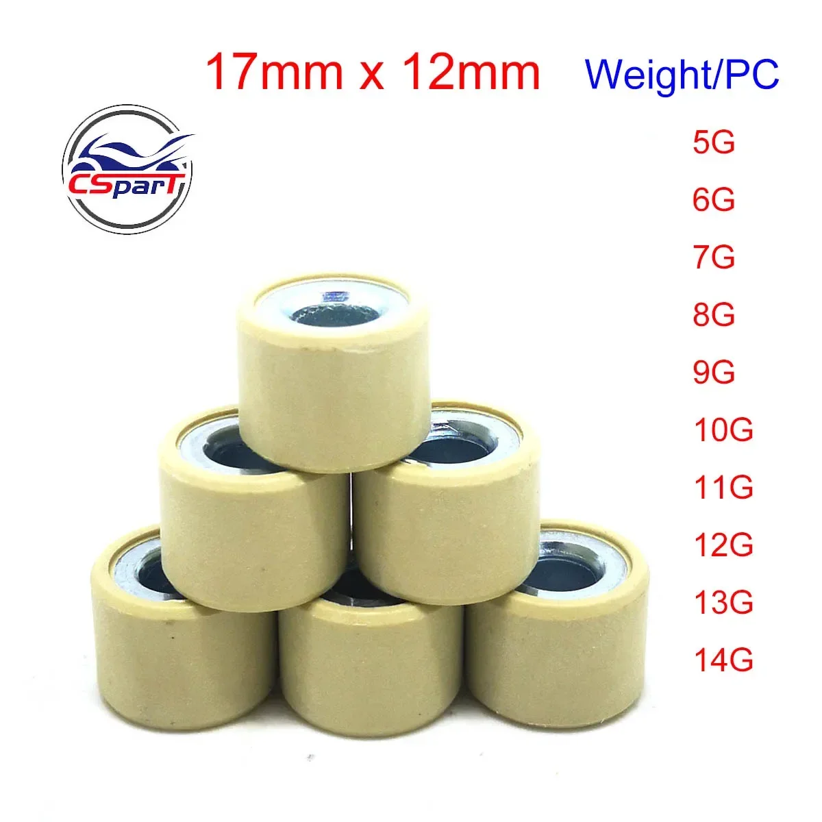 Variator Roller 17x12 Racing Variator Roller Slider Weight For APRILIA DERBI SUZUKI AG100 AN125 HS125T 150cc Scooter Variator Roller