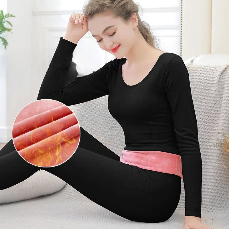 Women Winter New Thermal Underwear Sets Female Sexy V-neck Slim Tops and Pants Ladies Warm Long Johns 2 Piece Sets H649