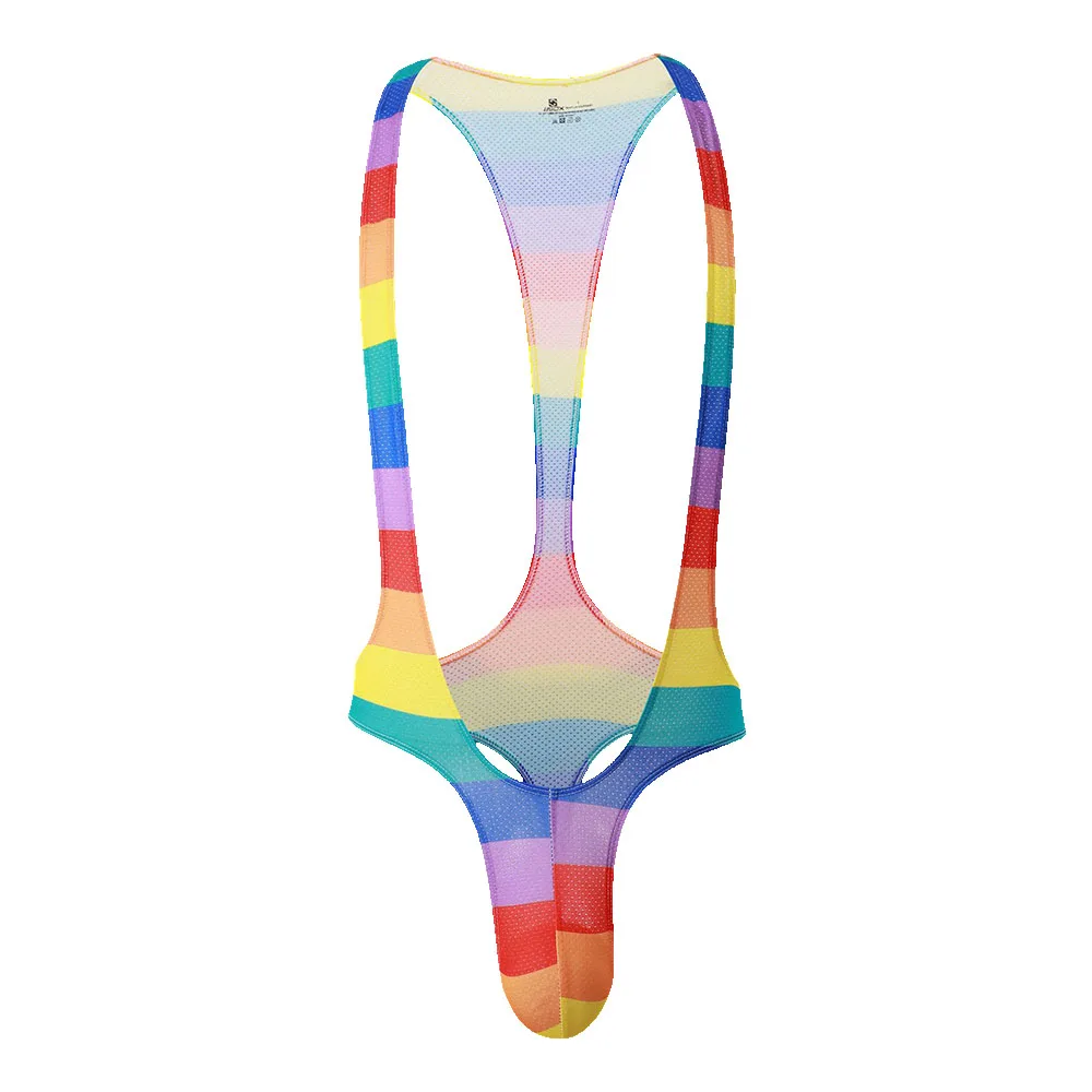 Men Jumpsuits Wrestling Singlet Bodysuit Jockstrap Backless Leotard Underwear Gay Sexy Bodysuit Erotic Briefs Penis Pouch Thong