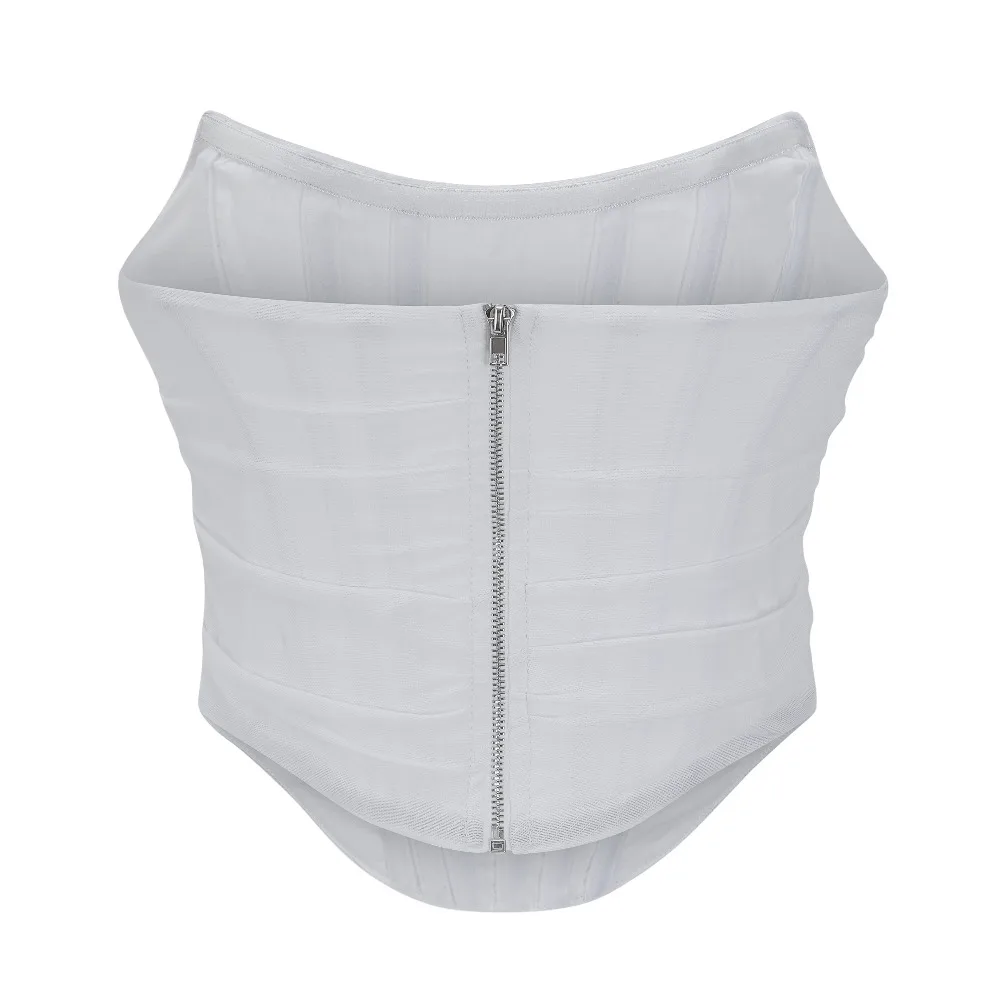 Sleeveless Off Shoulder Fashion Sexy Corset Crop Tops Vest Female Body Shaper Underwear Backless Bustier Top Solid