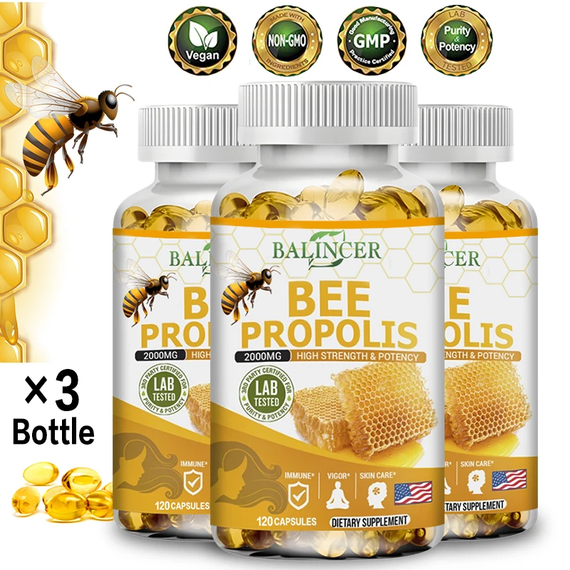 

Balincer Propolis Dietary Supplement - Promotes a healthy immune system, healthy teeth and gums, Vegan safe, Non-GMO, Gluten-fre