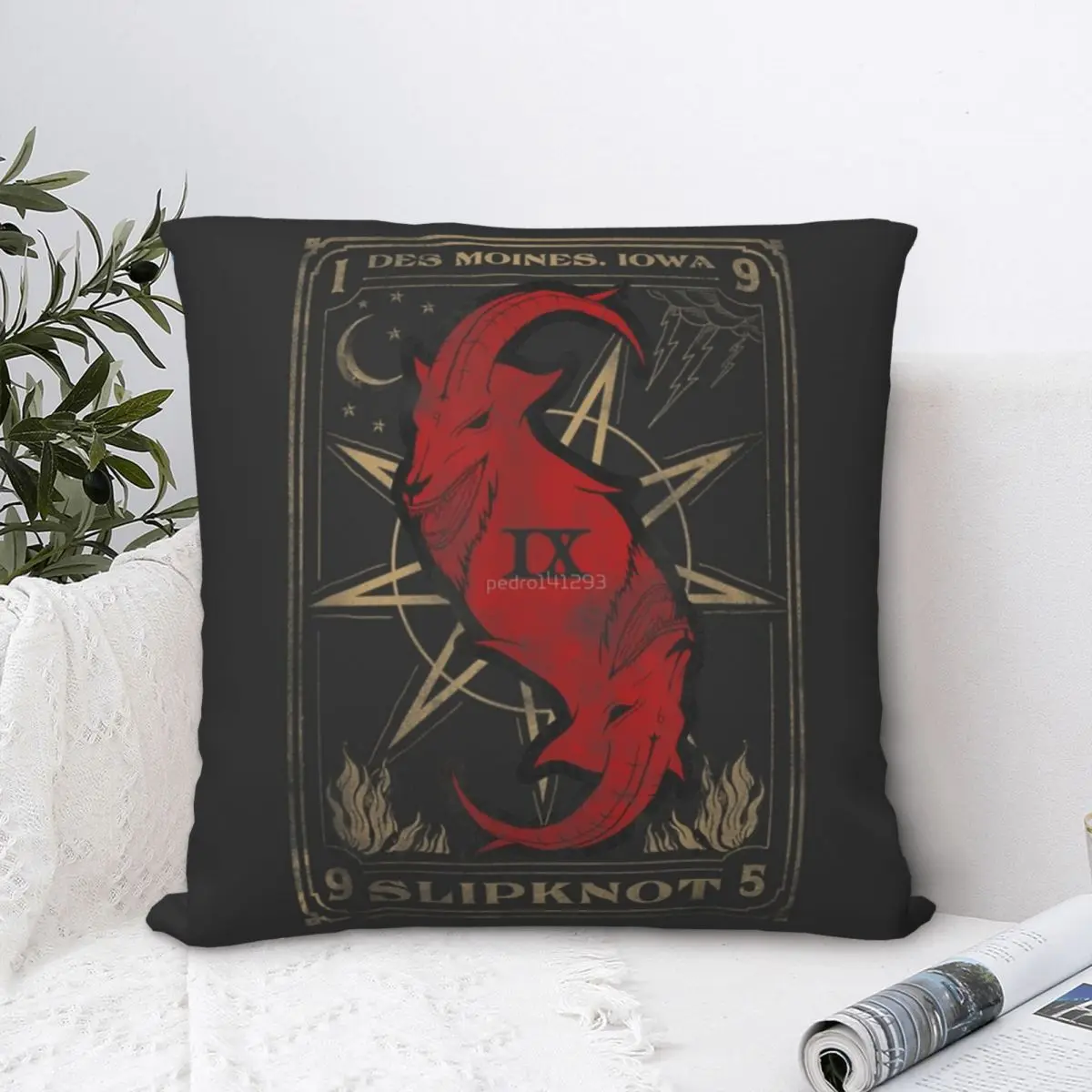 Tarot Card Goat Square Pillowcase Polyester Pillow Cover Velvet Cushion Zip Decorative Comfort Throw Pillow For Home Car rugbrisbane square pillowcase polyester pillow cover velvet cushion zip decorative comfort throw pillow for home car