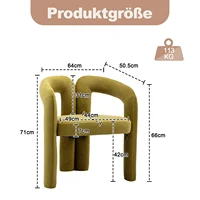 Бархатные обеденные стулья современного дизайна, мягкие декоративные стулья // Стулья с ведрами, кухонный стул для гостиной, 2 шт./компл. — изображение 2