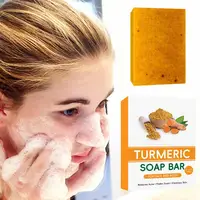 Savon au citron au curcuma savon fait à la main savon à l'acide kojique au citron savon de douche et du visage Lotion hydratante éclaircissante savon pour le visage pour le corps 2