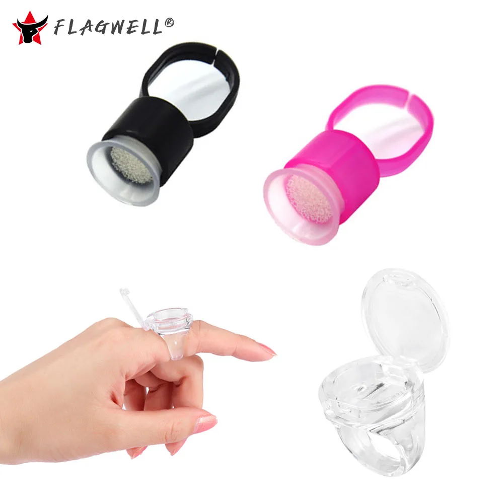 Wholesale 50pc Tattoo Ink Ring Cups Microblading Pigment Cap Eyelash Extend Glue Holder Permanent Makeup Tool Accessories Supply