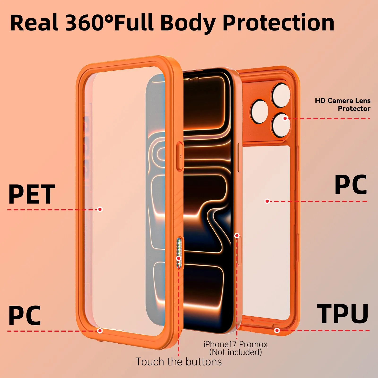 Ultimate Waterproof & Shockproof Protective Case with Screen Protection