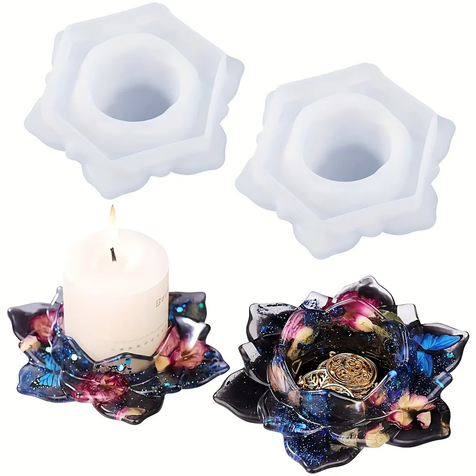 3 Stampi Silicone Per Sottobicchieri Fai Da Te - Forme Cerchio, Ovale E Pentagono - Per Resina E Cemento - Foto 5