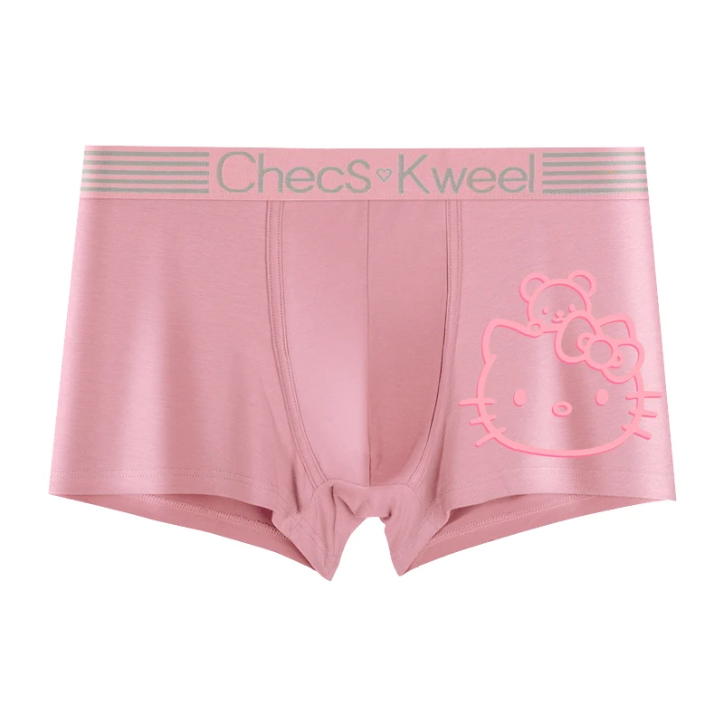 thumbnail image 1 of Ropa interior de pareja de anime Hello Kitty, linda tanga sexy sin costuras con lazo de perlas, pantalones de entrepierna de algodón puro de cintura baja para mujer, accesorios, 1 of 4