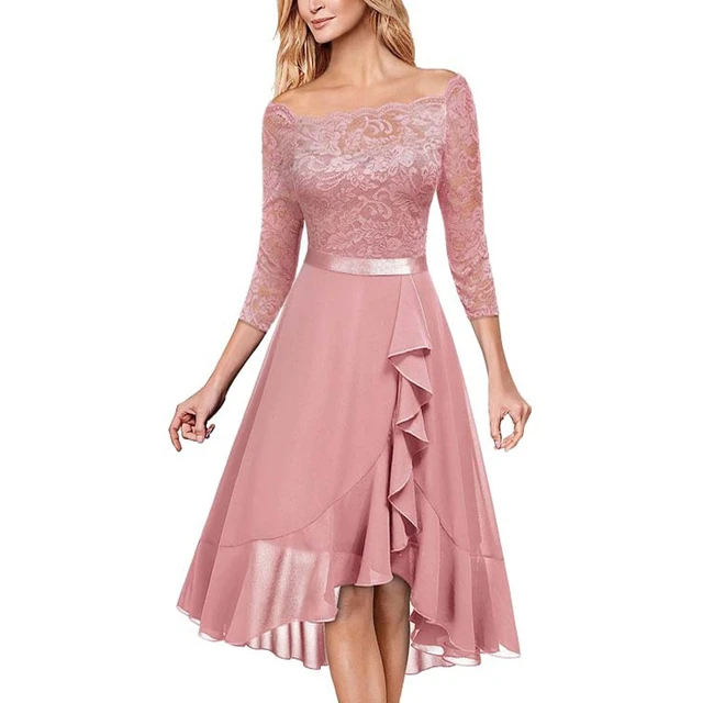 Vestido de casamento elegante para mulheres, pescoço de uma linha