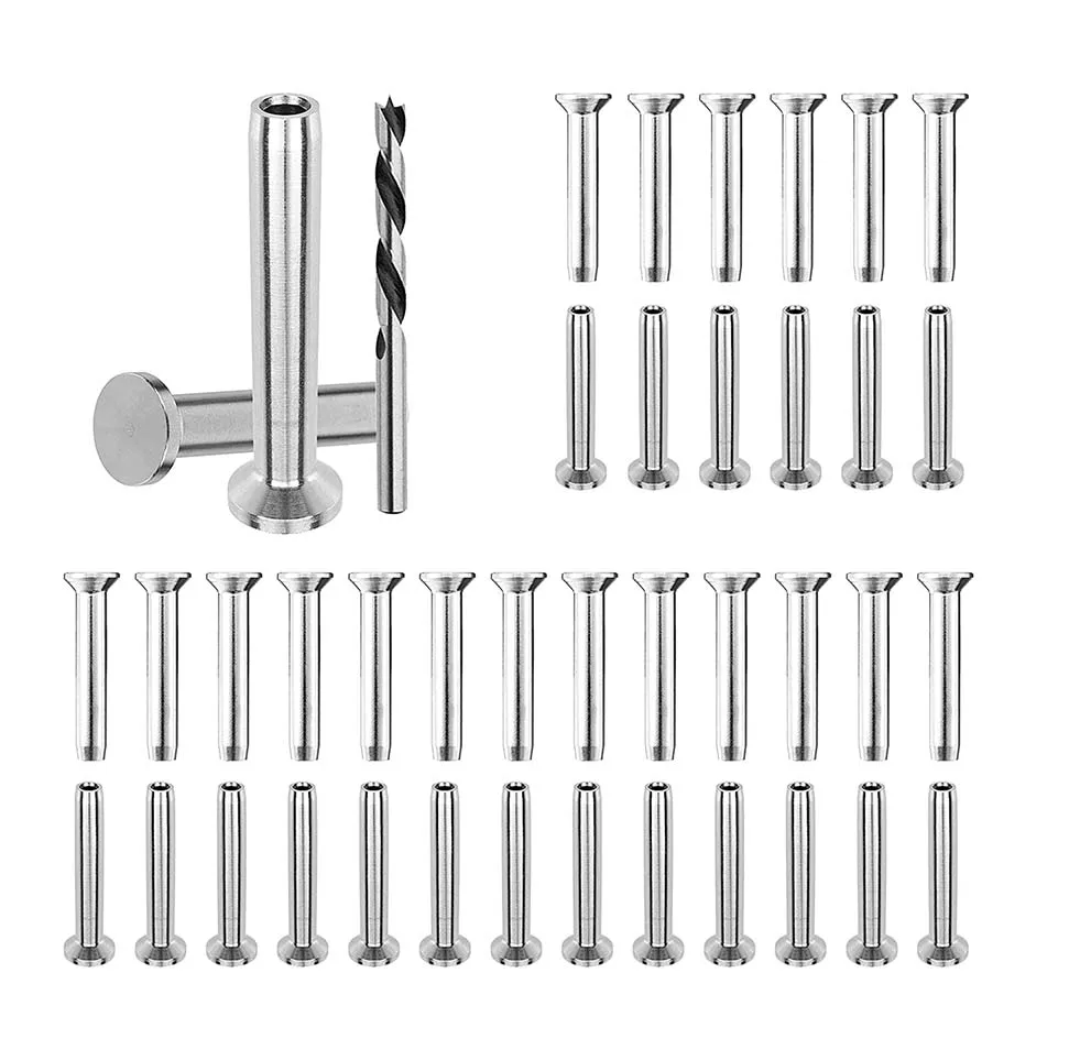 Kit de Trilhos de Cabo Steamballs de Swage de Cabeça Plana-ferragem de Trilhos de Cabo 16 Feito sob Medida para Posts de Madeira & Metal-categoria Marinha T316