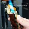 QD116 Four Fire Direct Charge High Fire Inflatable Windproof Lighter with Cigar Knife and Cigar Holder Gift Box 1
