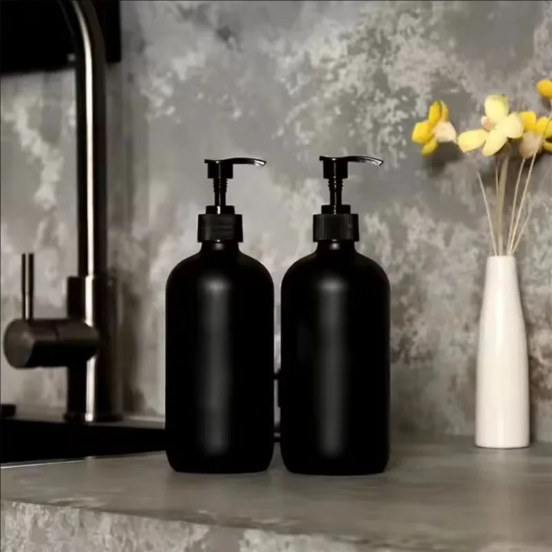 300/500ML Matte Black Liquid Soap Dispenser Refillable Shampoo Conditioner Body Lotion Container for Bathroom Supplies Hotel soap dispenser soap pump shower dispenser