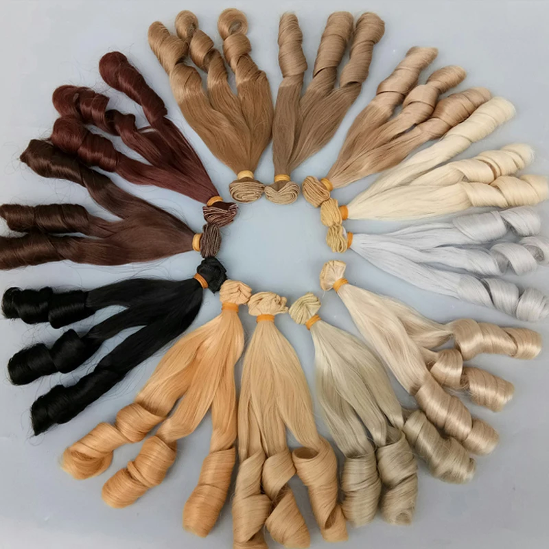 15cm curly doll hair blonde coffee black brown natural color wave doll wigs for 1/3 1/4 1/6 BJD SD diy accessories Doll Accessories Doll Wigs Toy Wigs
