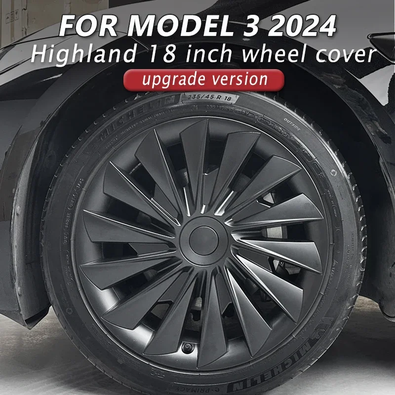 Tesla Model 3 2024 Highland Wieldoppen 18 Mat Zwart Überturbine