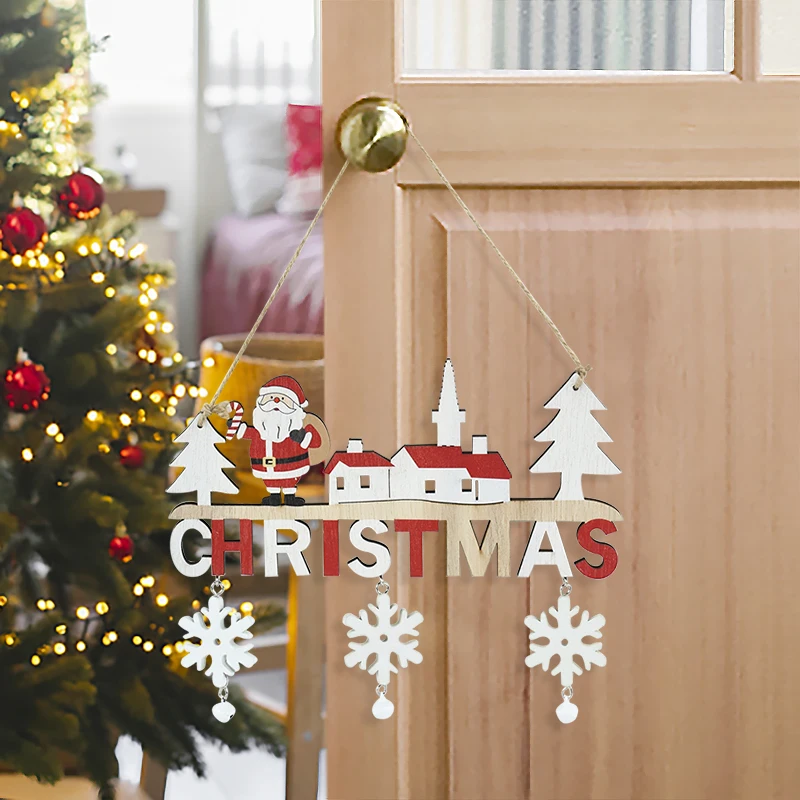 

Wooden Christmas Hanging Decor Santa Claus Elk Pendants Merry Christams Decoration For Home Xmas Ornaments 2024 New Year Gift