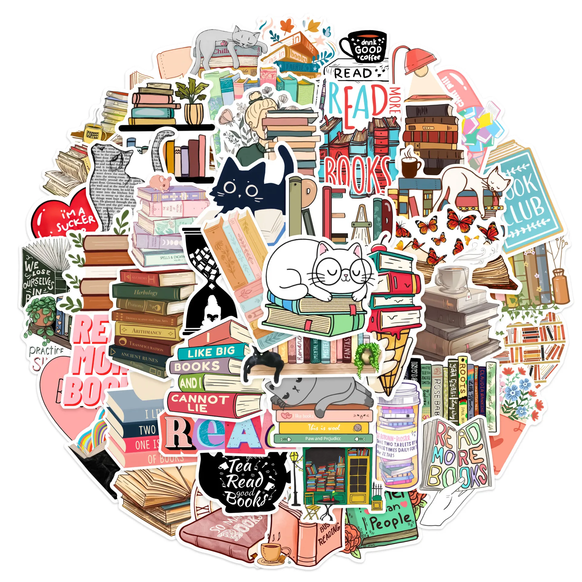Cute Reading Book Waterproof Graffiti Sticker Decorative Stickers Decorative Labels Stickers Stationery Stickers Self Adhesive Stickers Adhesive Stickers Cartoon Stickers Cartoon Sticker Paper Stickers Aesthetic Decorative Luggage Laptop Cup Phone Scrapbook Kids Stickers 10/30/50Pcs