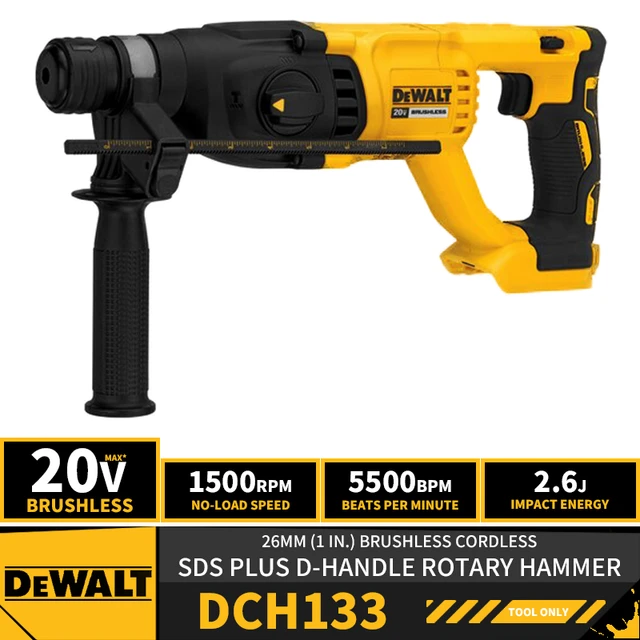 DEWALT DCH133 26MM 1in fırçasız akülü SDS PLUS d-kolu döner çekiç 20V  lityum araçları çekiç