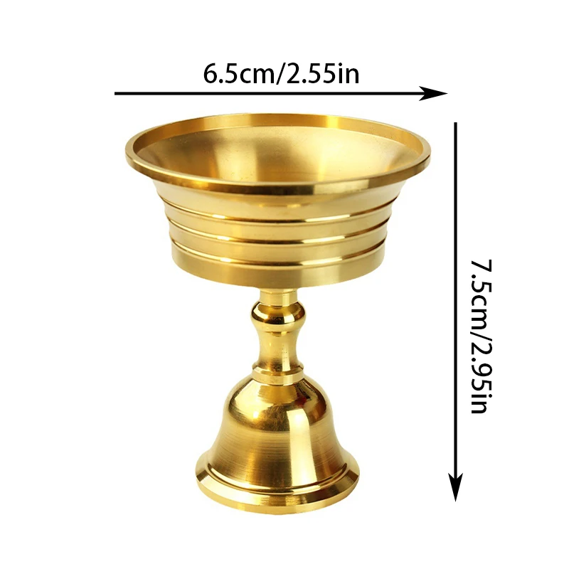 Description Picture 2 of itemButter Lamp Holder Exquisite Copper Vintage Candle Holders Oil Dish Foot Lamp Buddhist Buddha Hall Lamp Candlestick Home Decor