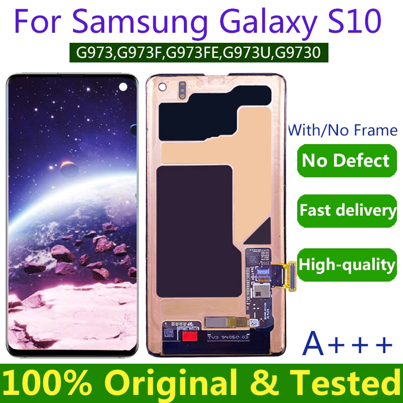 Super-Amoled-S10-G9730-lcd-For-Samsung-Galaxy-S10-G973U-G973F-G973A ...