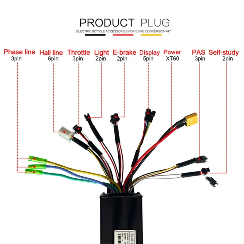 Ebike Controller 36V/48V 750W 1000W 30A Brushless With V889 LCD Color Display Instrument Motor Speed Controller 1 Pcs
